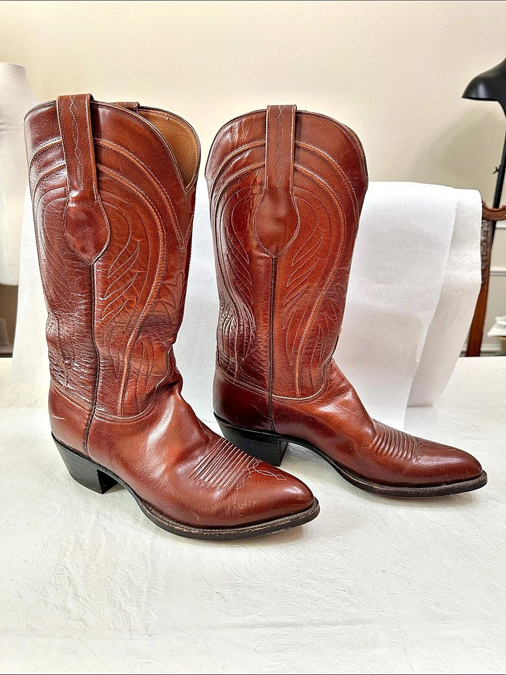 Lucchese Brown Western Heeled Boots